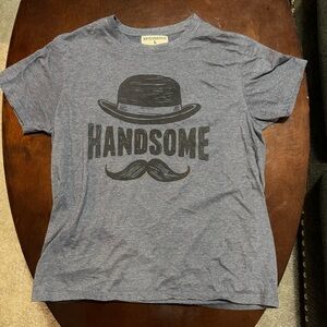Artegraphia T Shirt Handsome Man Shirt Stache With A Hat Tee Men’s Size L Blue